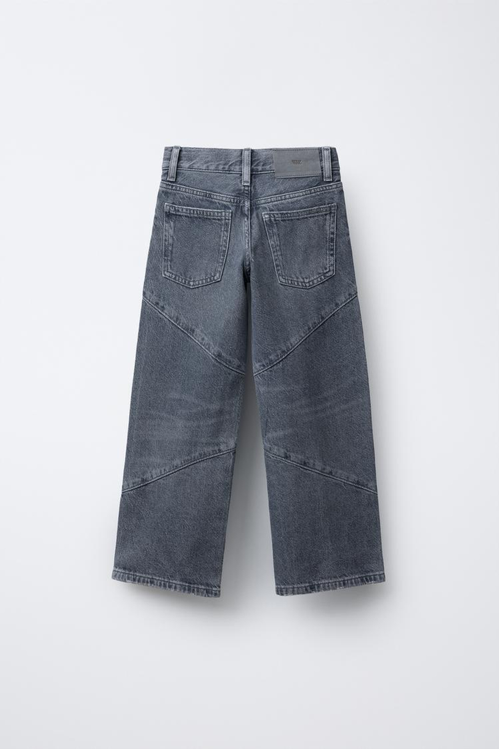 ZARA ДЖИНСЫ WIDE LEG С ЗАКЛЕПКАМИ, СЕРО-СИНИЙ