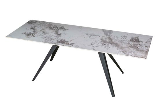 Стол "АСТИ" 140-220, керамика Patagonia глянцевый , опоры черный муар