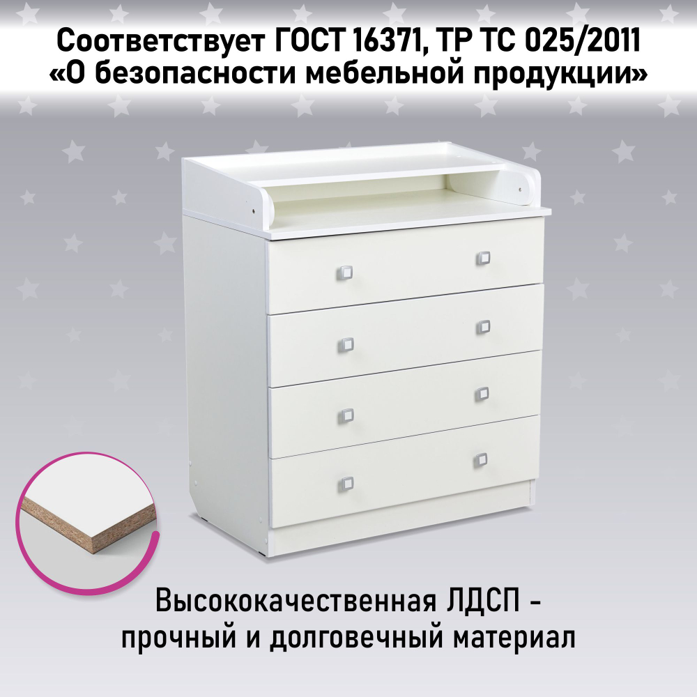 Комод ФЕЯ 1580 (Белый) 0001041