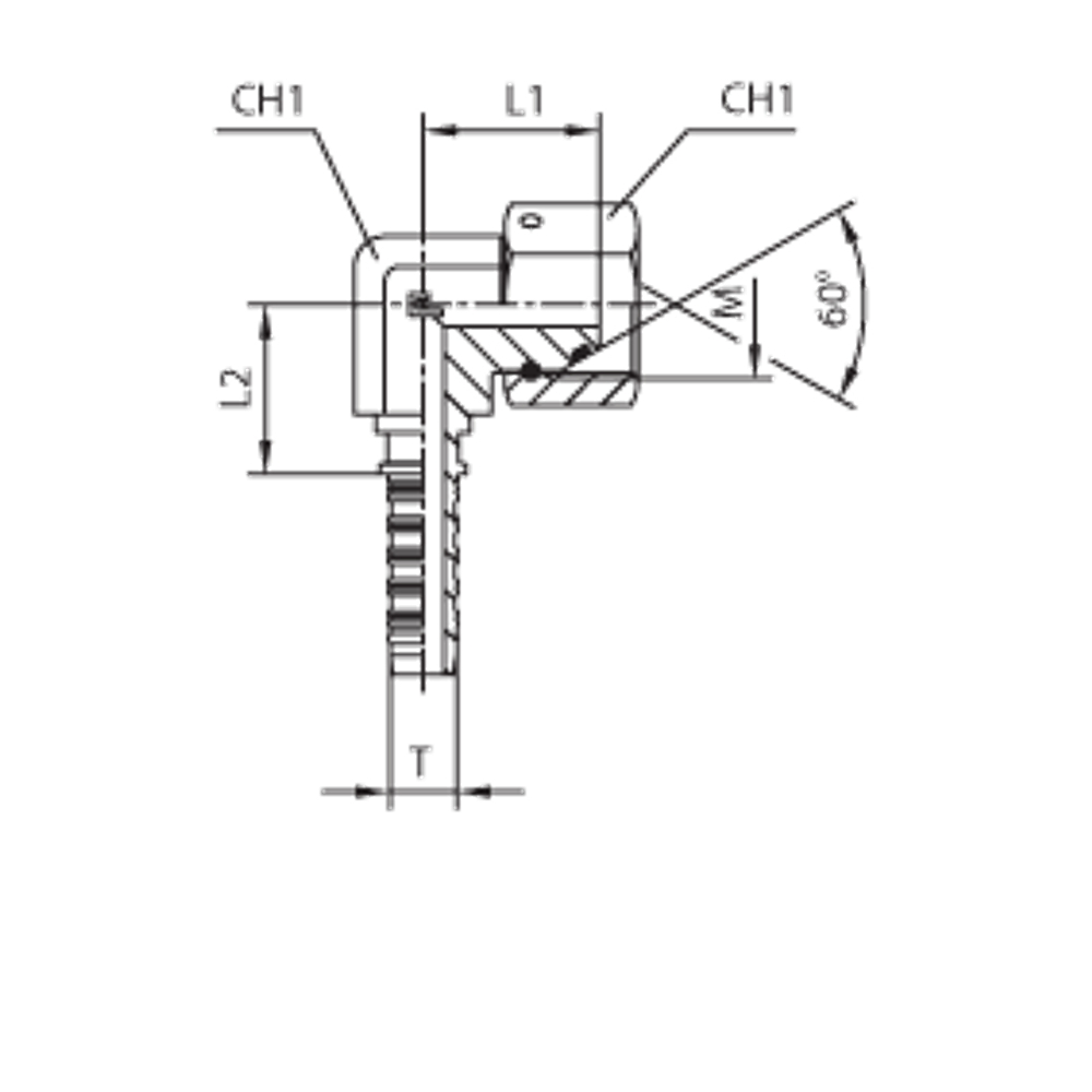 Фитинг DN 16 DKM (Г) 26x1.5 (90) compact (o-ring)