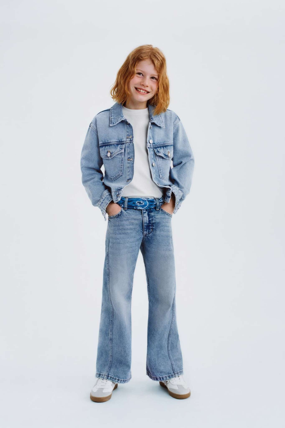 ZARA ДЖИНСОВАЯ КУРТКА, ГОЛУБОЙ