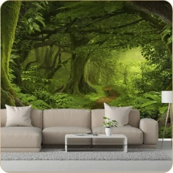 Фотообои 3D Лес для зала, в детскую, в спальню, в гостиную, на кухню 500х270