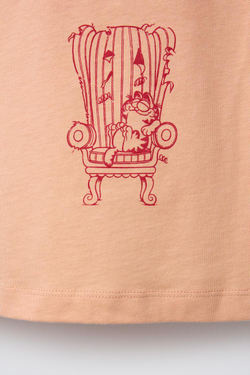 ZARA ФУТБОЛКА С ПРИНТОМ GARFIELD © PAWS INC, ОРАНЖЕВЫЙ