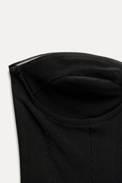 ZARA ТОП БАНДО ИЗ ПОЛУПРОЗРАЧНОГО ПОЛИАМИДА, ЧЕРНЫЙ