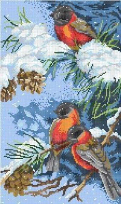 Г-5059 Снегири в зимнем лесу