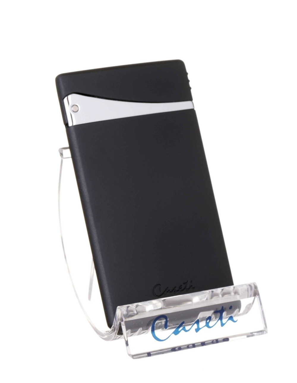 Зажигалка Caseti, турбо, плоское пламя, супертонкая, черная CA500-2