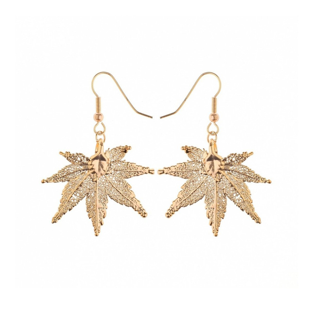 Серьги листья Ester Bijoux Японский Клён LF55C-RG BR