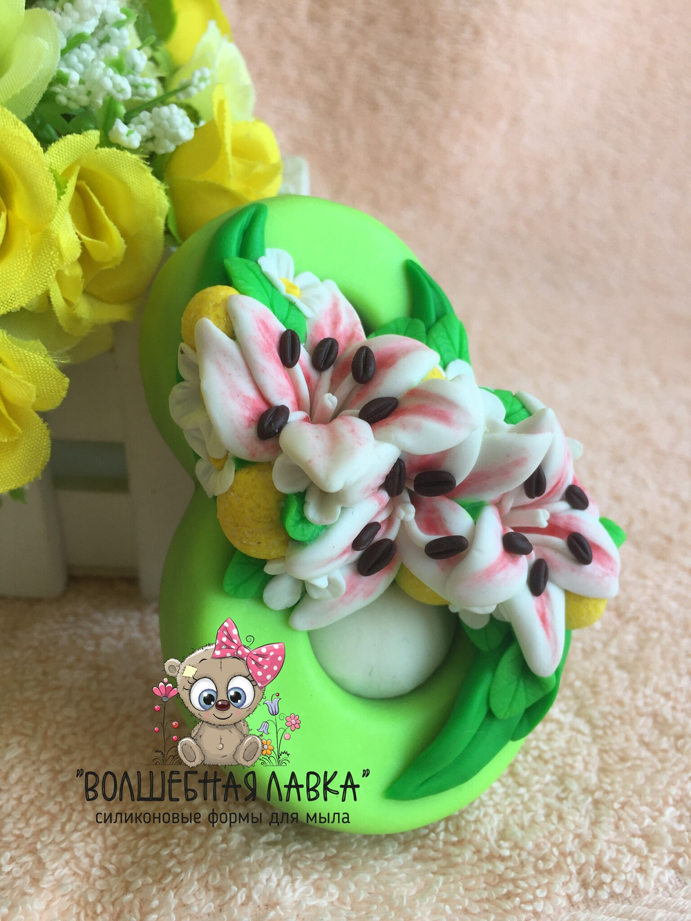 Силиконовая форма 8 с лилиями