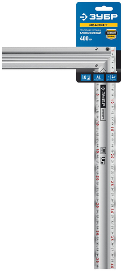 ЗУБР 400 мм, жесткий столярный угольник, Профессионал (34392-40)