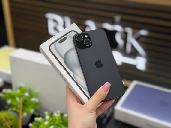 Б/У Телефон Apple iPhone 15 128Gb Black 90% (T4DP2CY7HG)
