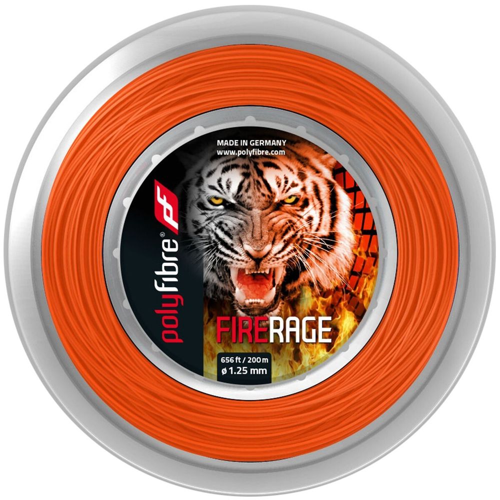 Струны теннисные Polyfibre Fire Rage Ribbed (200 m) - orange