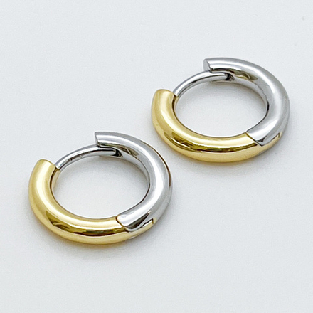 Ювелирные швензы Конго с родиевым покрытием и позолотой, размер 17*3 мм, цена за пару