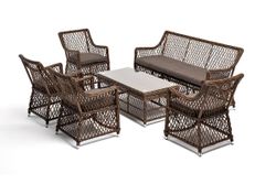 "Асти" лаунж-зона из искусственного ротанга на 6 персоны, цвет коричневый