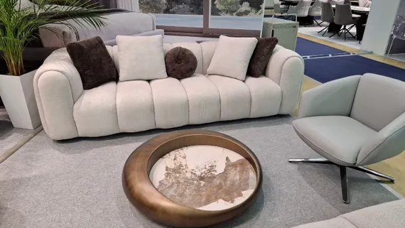 Журнальный столик Pebbles, Ø100х25 см, стекловолокно, керамика