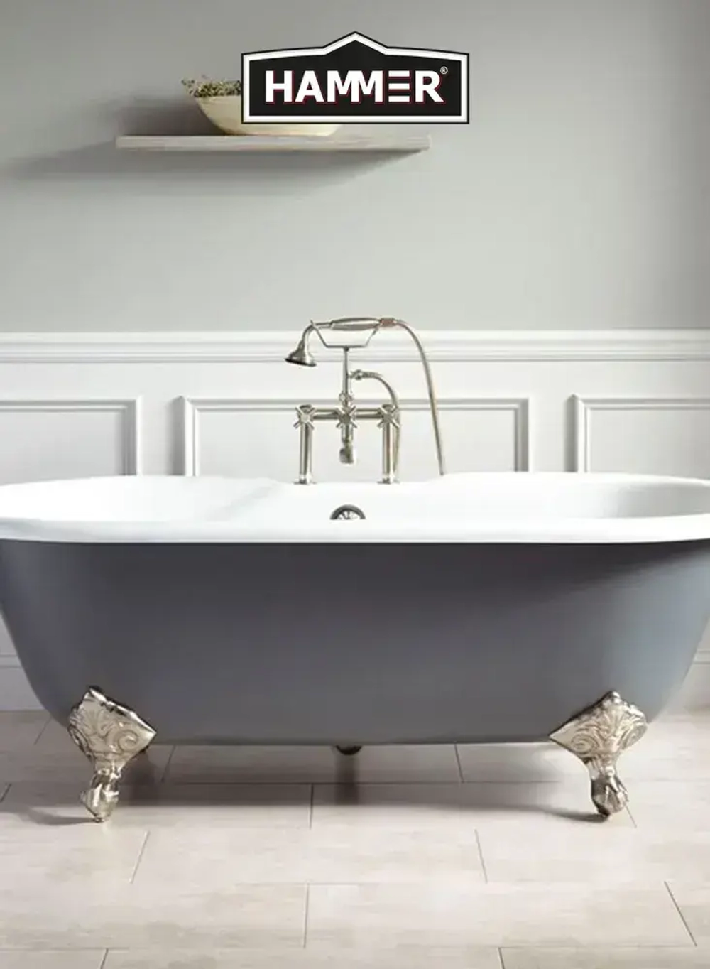 Эмаль для ванн и керамики акриловая HAMMER белая 520 мл / 0,27 кг