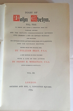 "Дневник Джона Эвелина. (Diary of John Evelyn) Tome 1, 2, 3" 1879 г.  Антикварная книга
