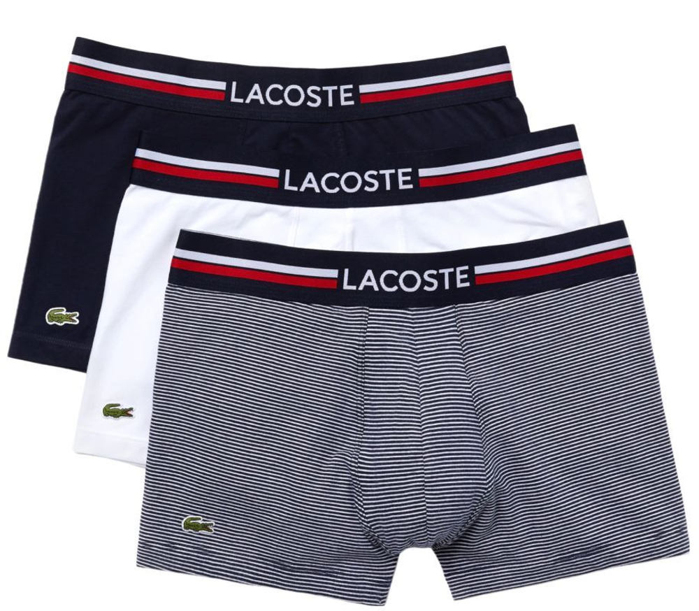 Мужские спортивные боксеры Lacoste Iconic Boxer Briefs With разноцветный Waistband 3P - navy blue/white