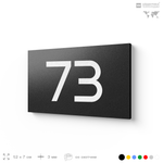 Табличка с номером 73 на дверь квартиры, для офиса, кабинета, аудитории, склада, черная 120х70 мм, Айдентика Технолоджи