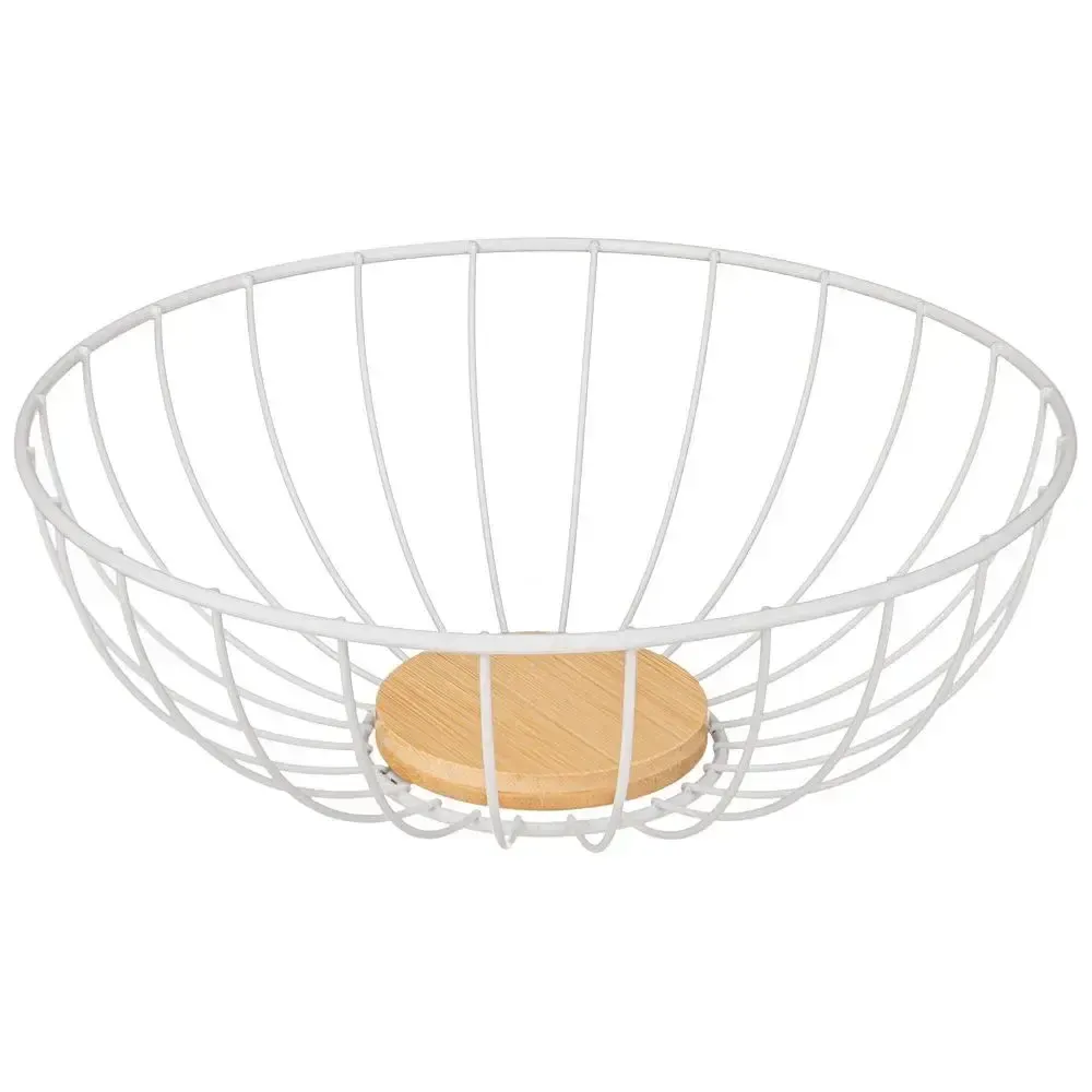 Фруктовница agness металлическая white, 25см