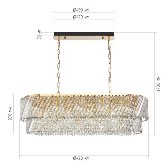 SL6138.303.14 Светильник подвесной ST-Luce латунь/прозрачный E14 14*40W RITZ