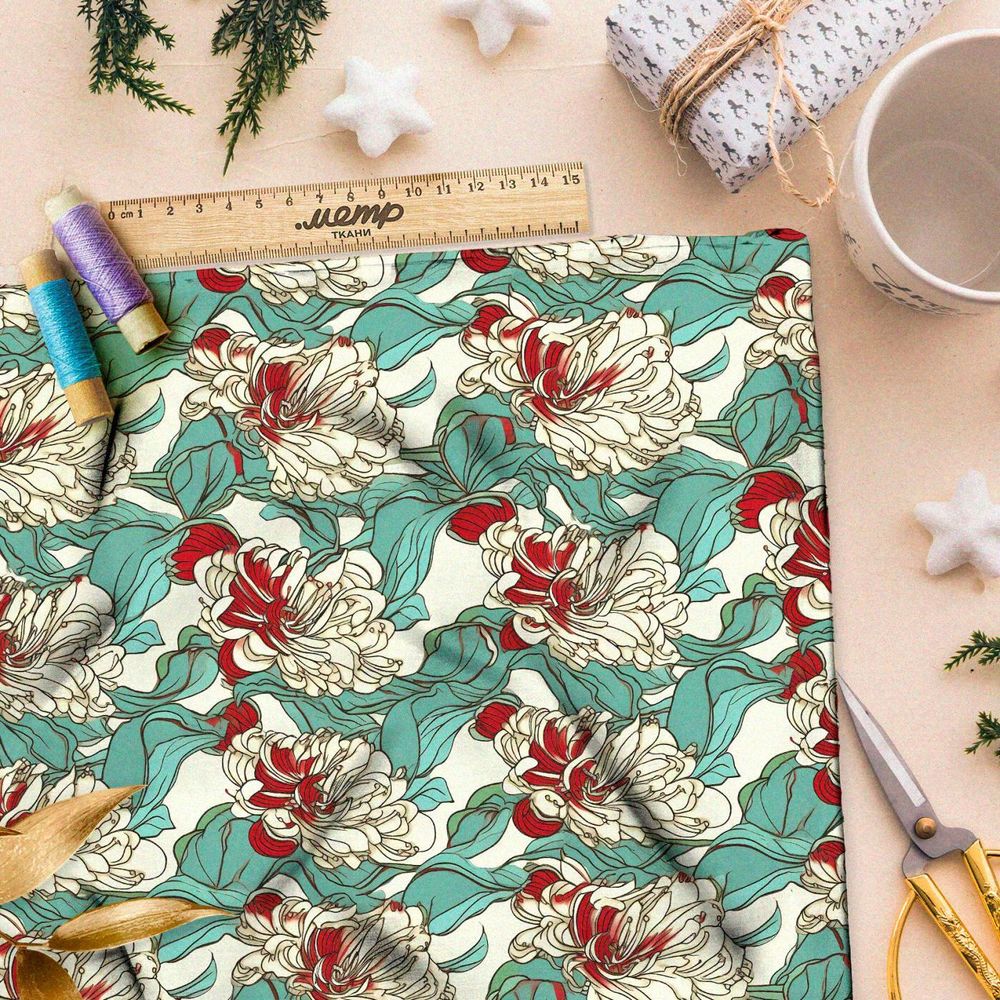 Ткань премиум шелк искусственный Армани фантазийные вибрации воздуха