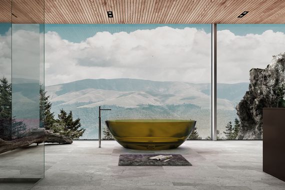 Прозрачная ванна ABBER Kristall AT9702Vesuvian оливковая