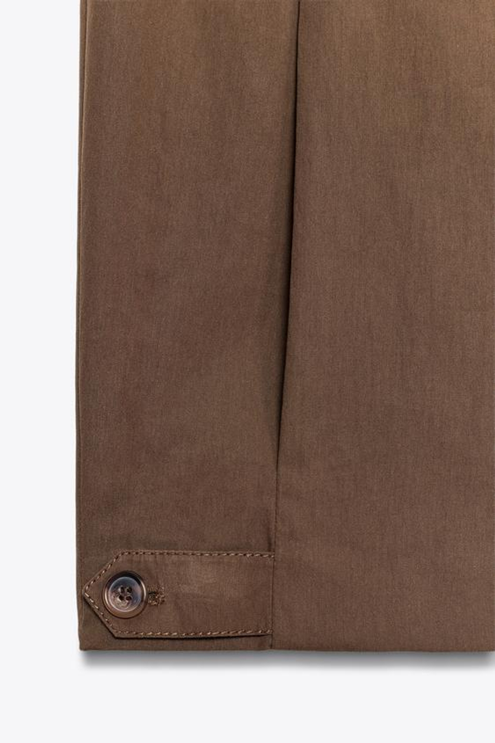 ZARA БРЮКИ С ЗАЩИПАМИ И ШЛЕВКАМИ — ZW COLLECTION, КОРИЧНЕВЫЙ