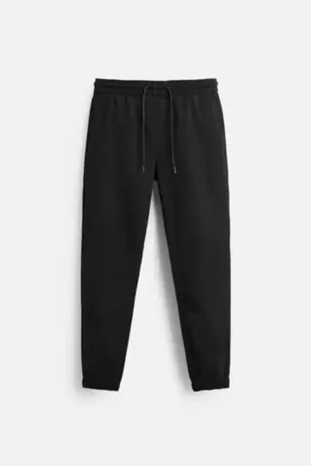 ZARA БРЮКИ-ДЖОГГЕРЫ, ЧЕРНЫЙ