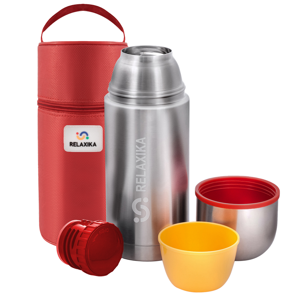 Термос Relaxika 102 (0,75 литра) в термочехле, стальной