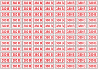 Набор наклеек на розетки "380В", 3х1,5 см.