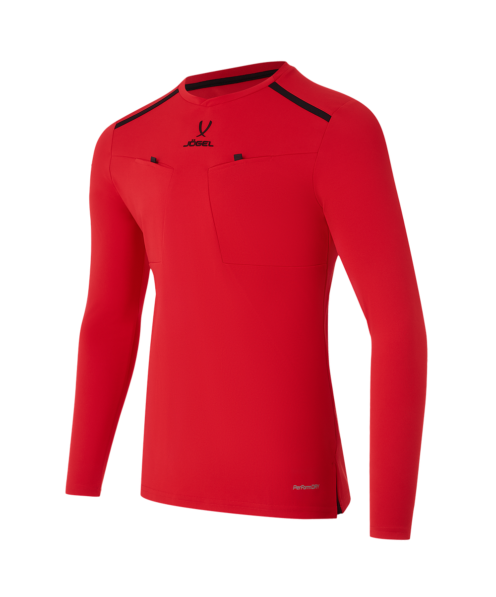 Футболка судейская с длинным рукавом DIVISION PerFormDRY Referee LS Tee, красный