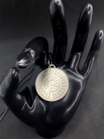 Серебристый магический славянский кулон оберег Аркаим сталь