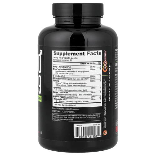 NutraBio, Thermo Fuel V.9, 180 растительных капсул