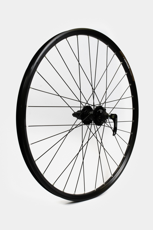 Колесо 26 COMODO заднее ал. дв. пист. чер. вт: ал. ДИСК касс. 9-11 ск. эксц. чер. сп. чер.