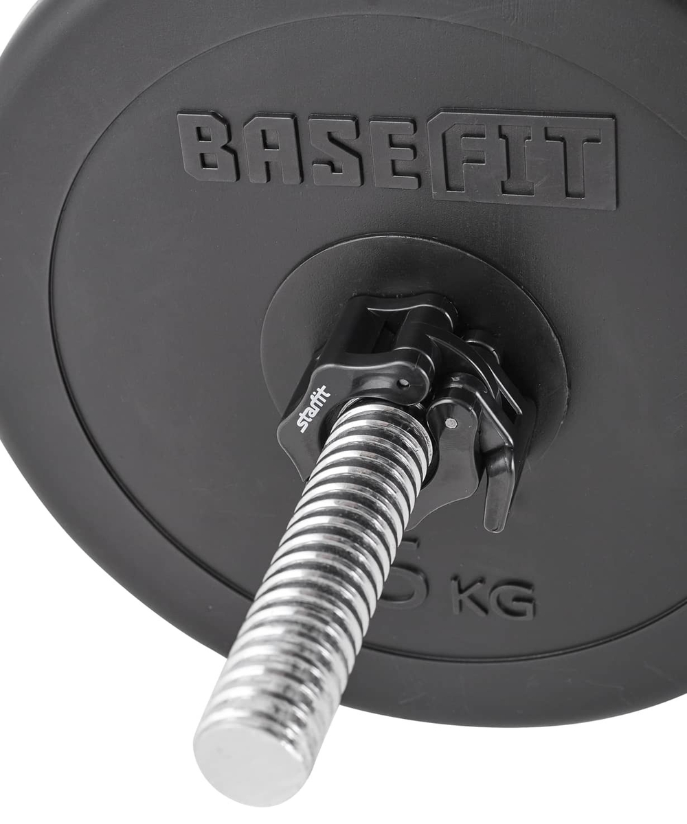 Замки с фиксатором для грифа BB-109, d=26 мм, пластиковые, черный, 2 шт.