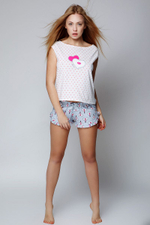 Пижама Pink Smile с принтом (Размер: XL) (Цвет: белый с серым)