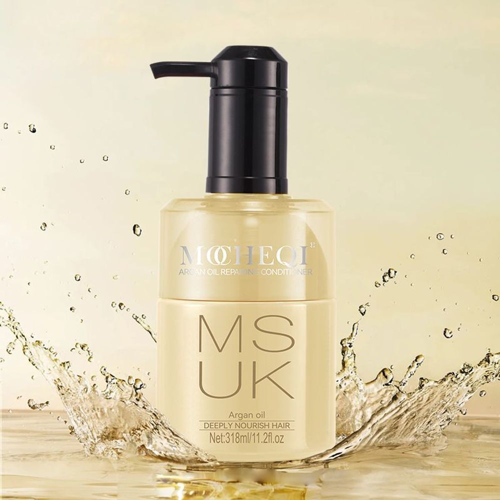 MOCHEQI MUSK Argan oil repairing conditioner (желтый), 318 мл