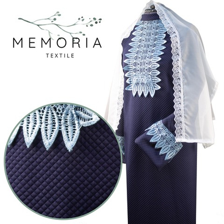Платье ритуальное "Элит-2" с шарфом темно-синее