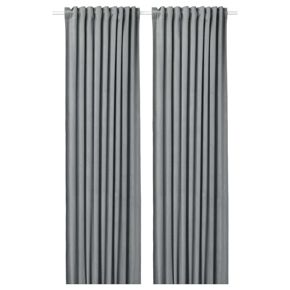 IKEA SANDSVINGEL  (ИКЕА САНДСВИНГЕЛ)  -  Штора, 2 шт, на ленте/серая, 135x300 см