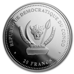 Конго / 20 франков / 2020 год / Скорпион / Ag Серебро