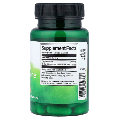 Swanson, ДГЭА и прегненолон, 60 растительных капсул