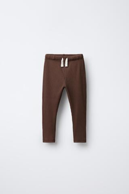 ZARA ЛЕГИНСЫ В РУБЧИК, КОРИЧНЕВЫЙ