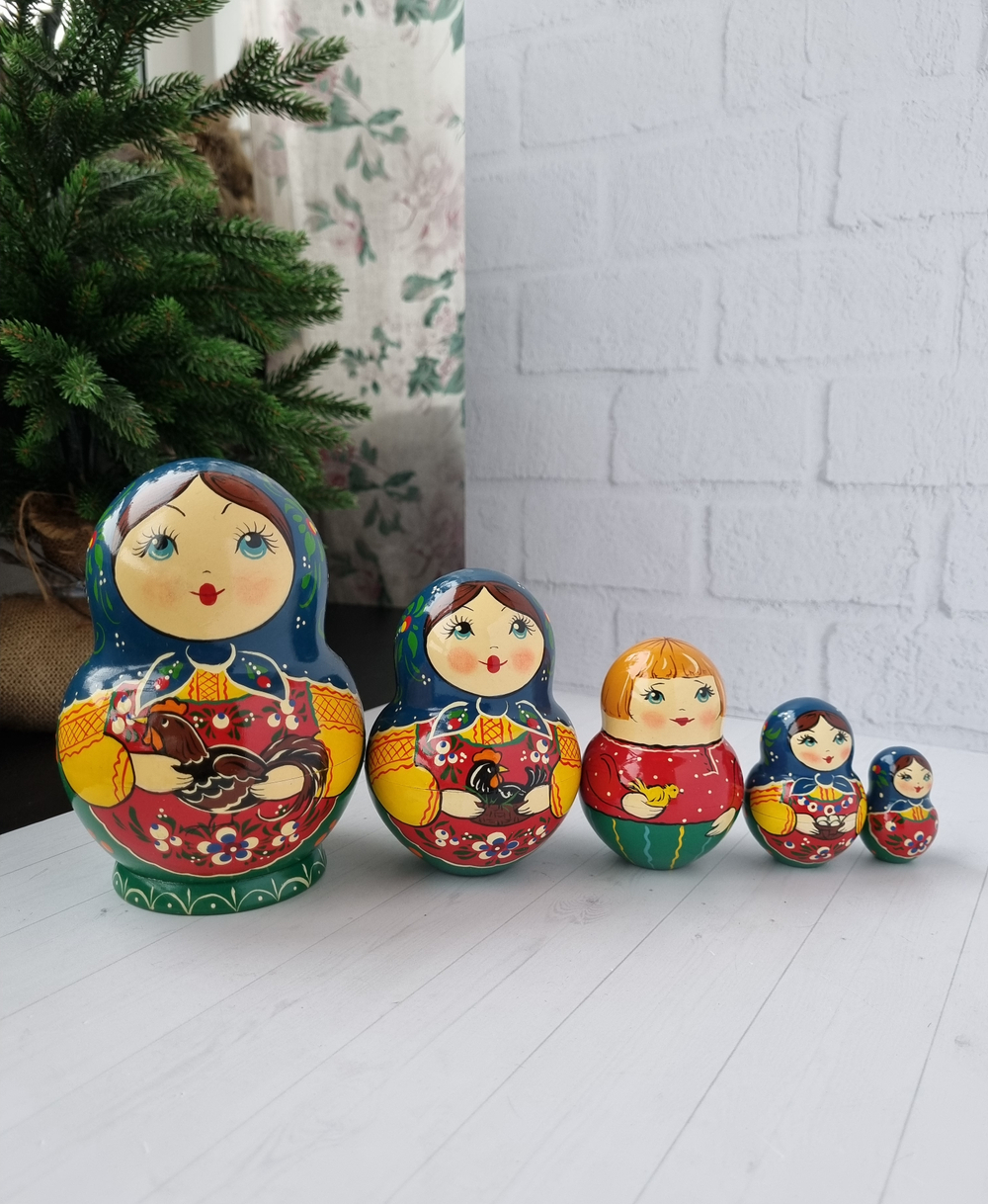 Матрёшка "С курочкой" традиция 5м 15см пузатая