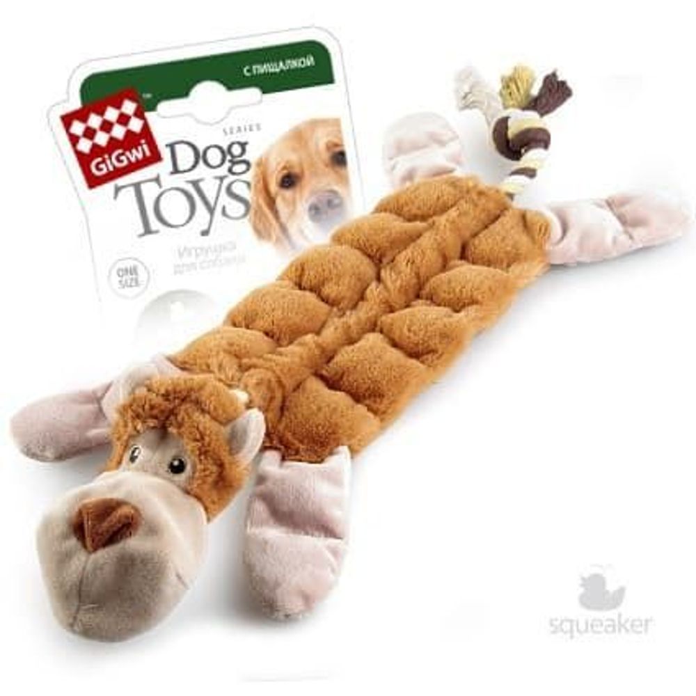 GiGwi игрушка для собак Обезьяна с 19-ю пищалками 34 см