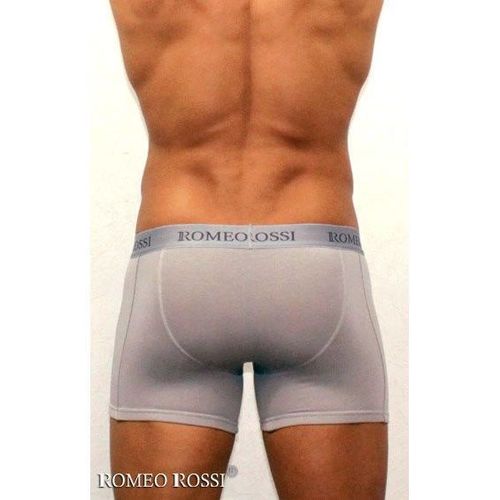Мужские трусы боксеры удлиненные c резинкой Romeo Rossi светло-серые RR7001-03