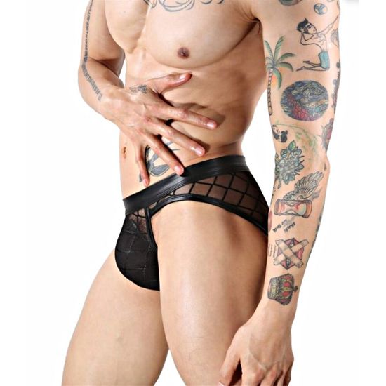 Мужские трусы слипы черные Romeo Rossi RR2057