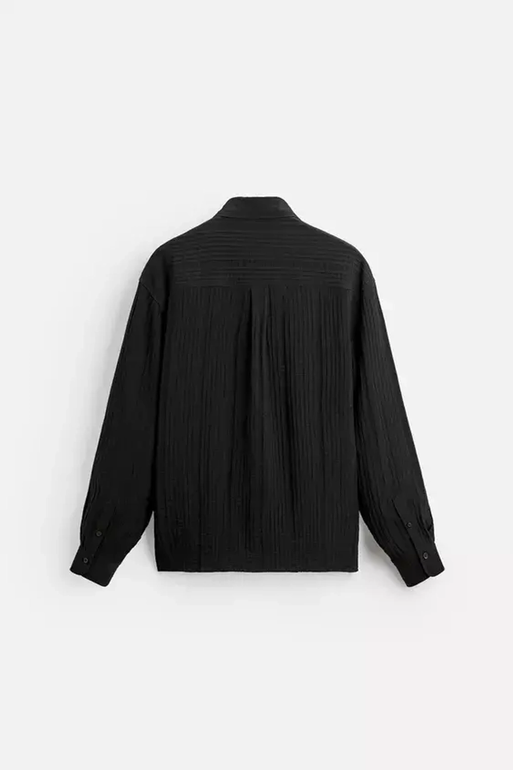 ZARА РУБАШКА ИЗ РЕЛЬЕФНОЙ ТКАНИ, ЧЕРНЫЙ