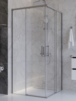 Душевой уголок Cezares PLANE-A-2-100-C-IN, 100х100х195, профиль сатин, стекло прозрачное