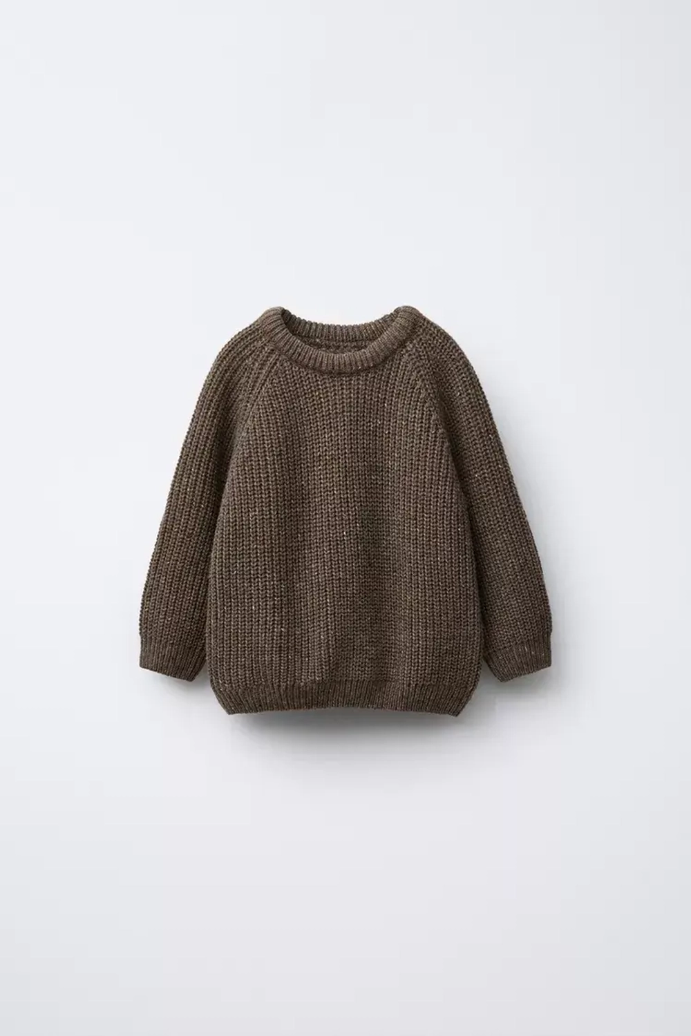 ZARA СВИТЕР КРУПНОЙ ВЯЗКИ, ЗЕЛЕНЫЙ МЕЛАНЖ