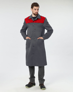 Халат Лигор (тк.Смесовая,210), т.серый/красный